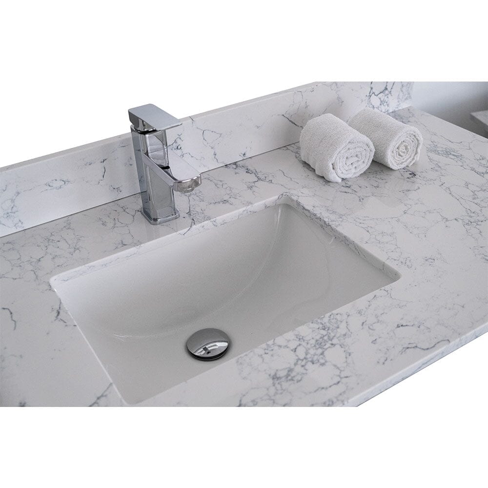 43&quot;x 22&quot; bathroom stone vanity top with undermount ceramic sink and single faucet hole