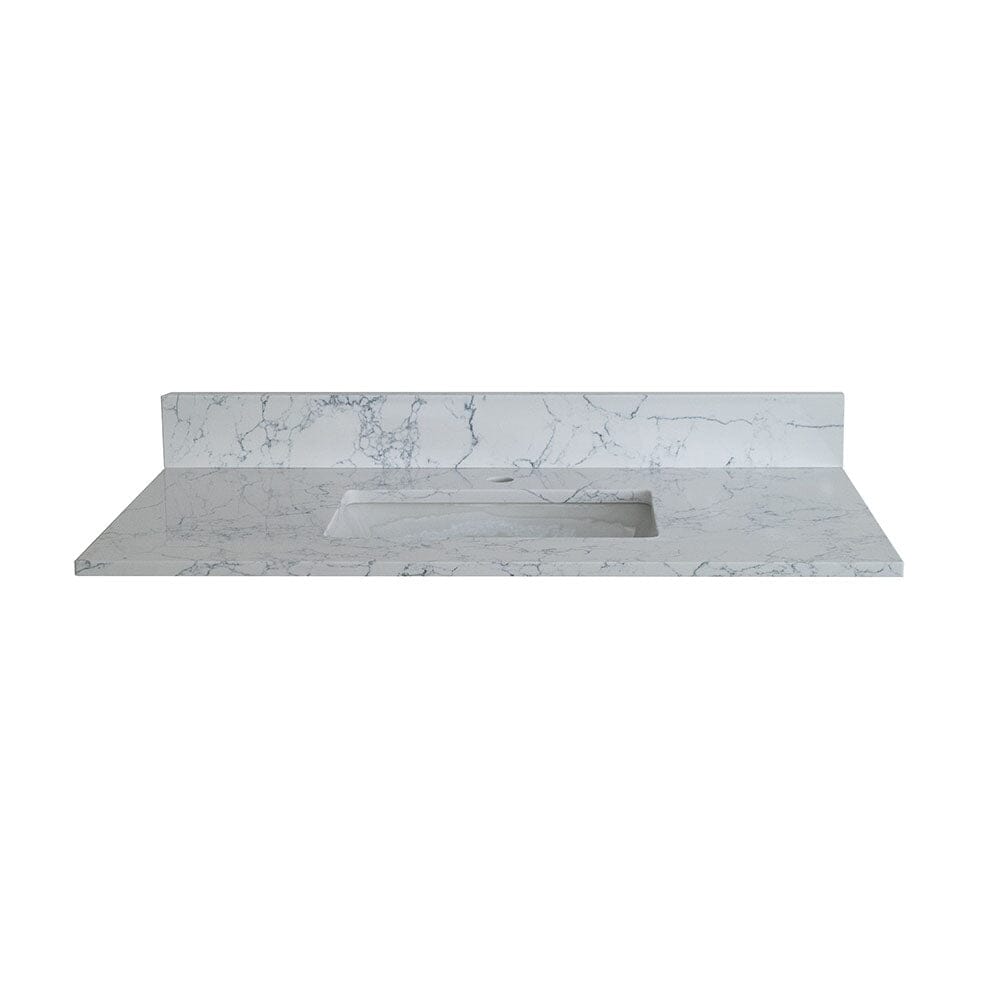 43&quot;x 22&quot; bathroom stone vanity top with undermount ceramic sink and single faucet hole