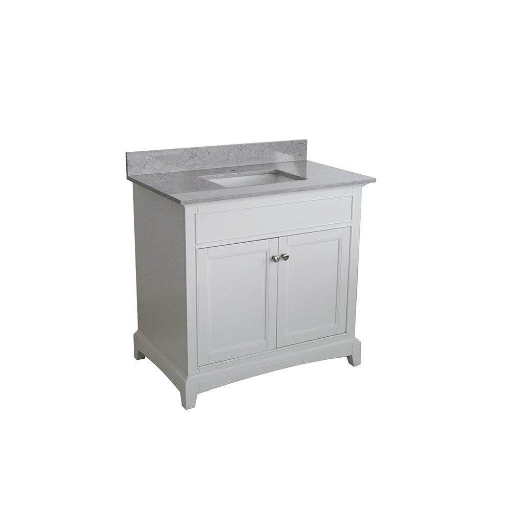 Giving Tree 31 inches bathroom stone vanity top calacatta gray engineered marble color with undermount ceramic sink and 3 faucet hole with backsplash