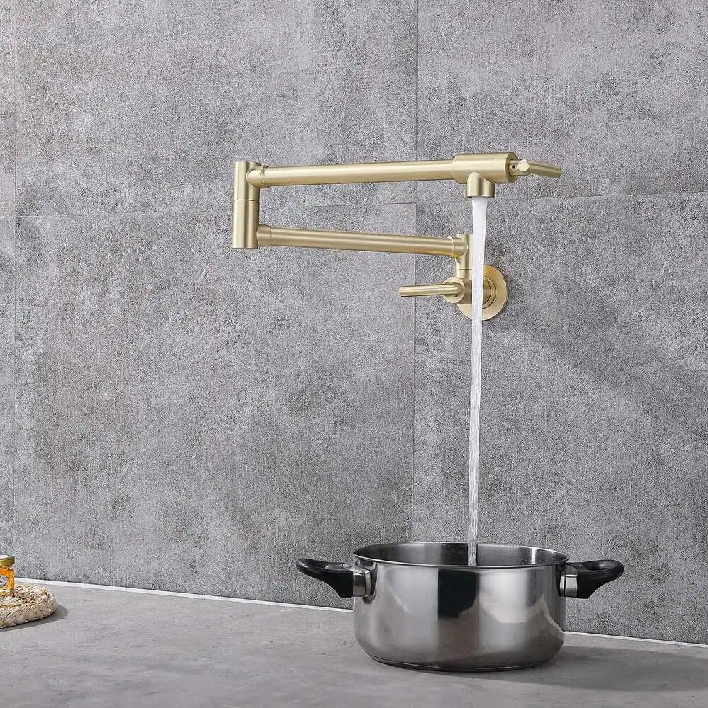 Giving Tree Double Handle Wall Mount Pot Filler Faucet with Solid Brass