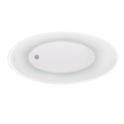 67&quot; Acrylic Oval Modern Freestanding Soaking Bathtub White