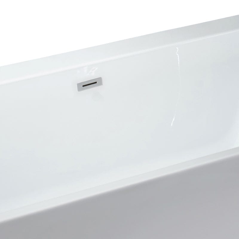 55&quot; Acrylic Rectangular Freestanding Soaking Tub Overflow Detail