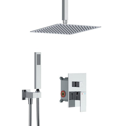 12&quot; Ceiling Mount Square Shower Set with Head Shower &amp; Hand Shower Combo Set