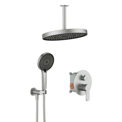 12&quot; Ceiling Mount Round Shower Systems with Head Shower &amp; Hand Shower Combo Set