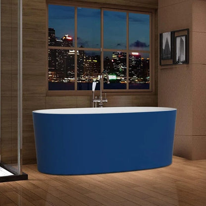 Giving Tree 63&quot; Acrylic Modern Bathtub Oval Shape Freestanding Soaking Tub