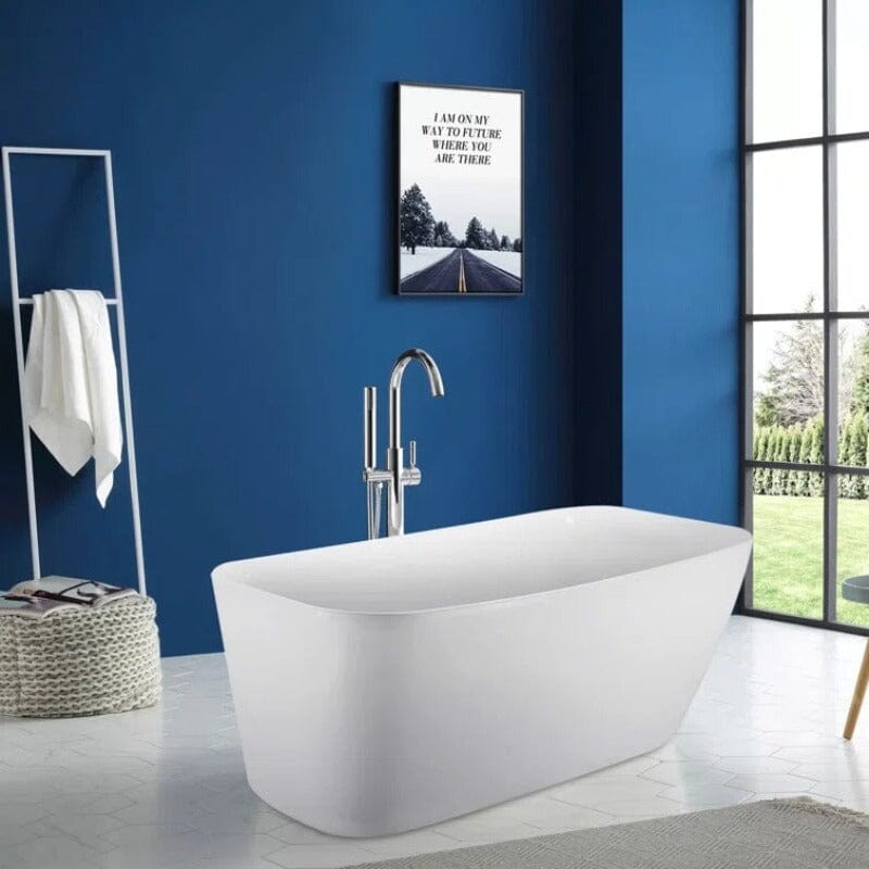 63&quot; Acrylic Single Slipper Tub Freestanding Soaking Bathtub