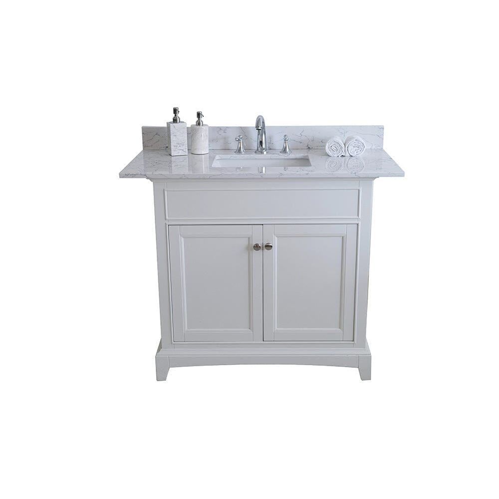 Giving Tree 31&quot;x 22&quot; bathroom stone vanity top carrara jade engineered marble color with undermount ceramic sink and 3 faucet hole with backsplash