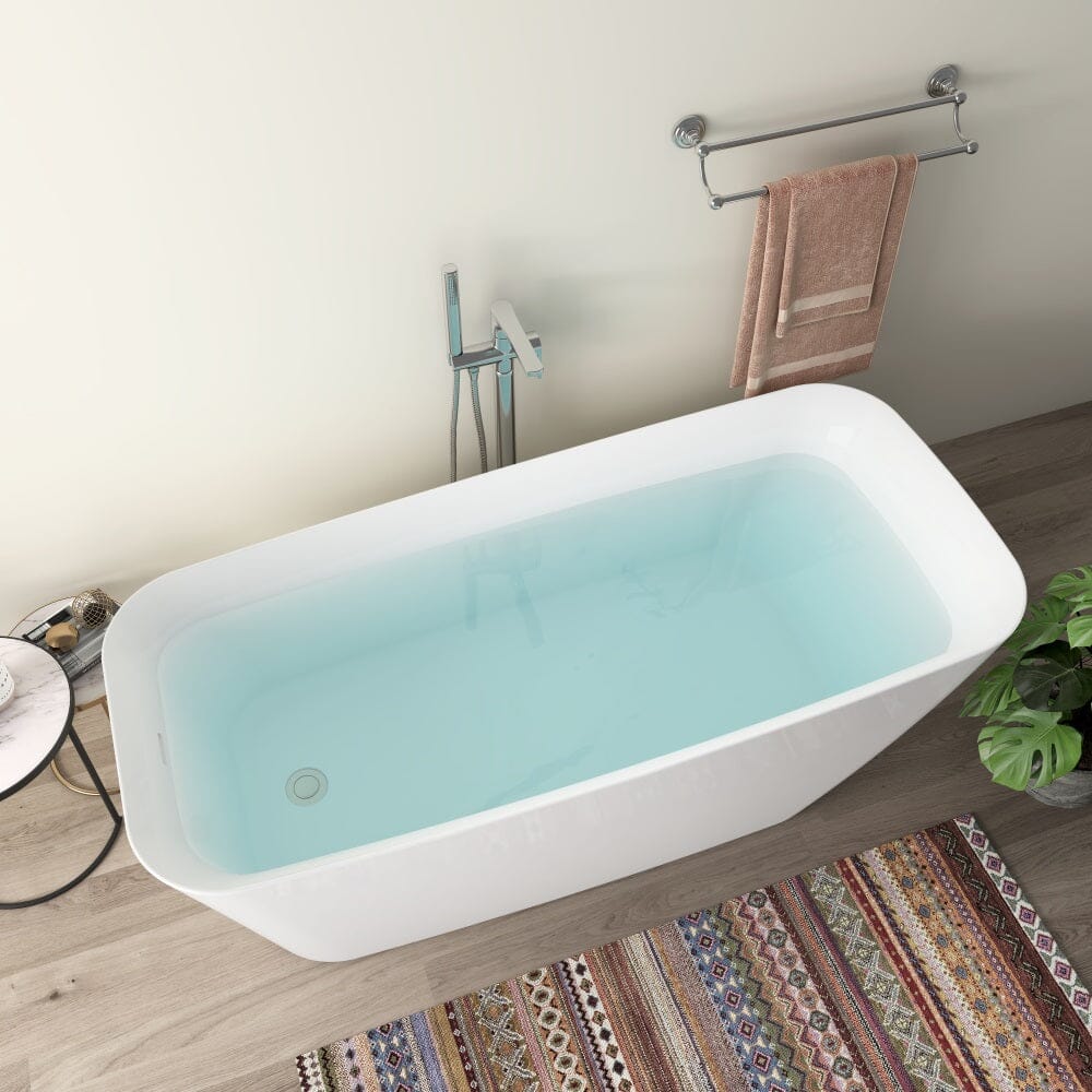 59&quot; Acrylic Single Slipper Tub Freestanding Soaking Bathtub