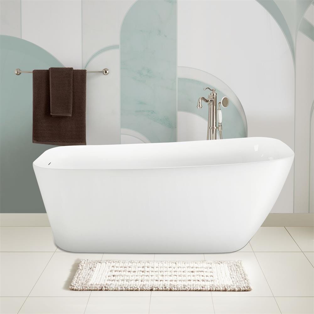 59&quot; Acrylic Single Slipper Tub Freestanding Soaking Bathtub