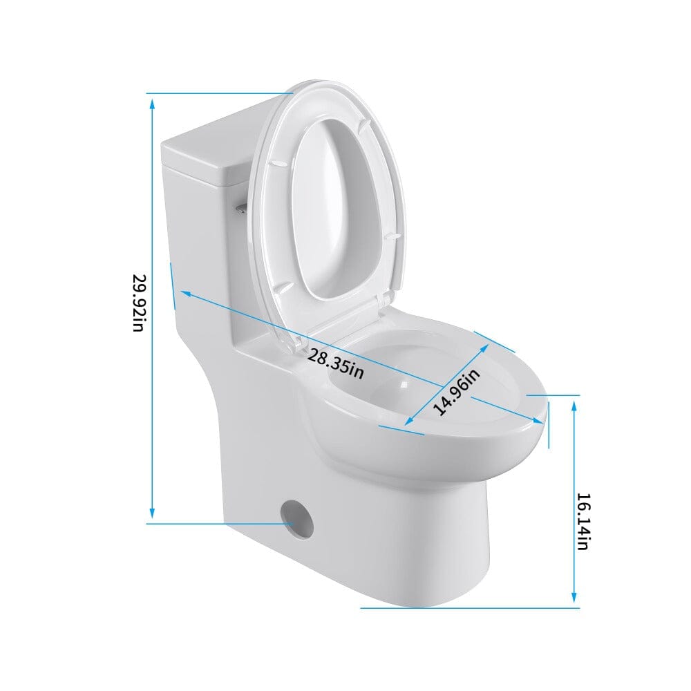 Giving Tree One-Piece Elongated Toilet Siphon Jet 1.28GPF Flushing with Bidet Sprayer