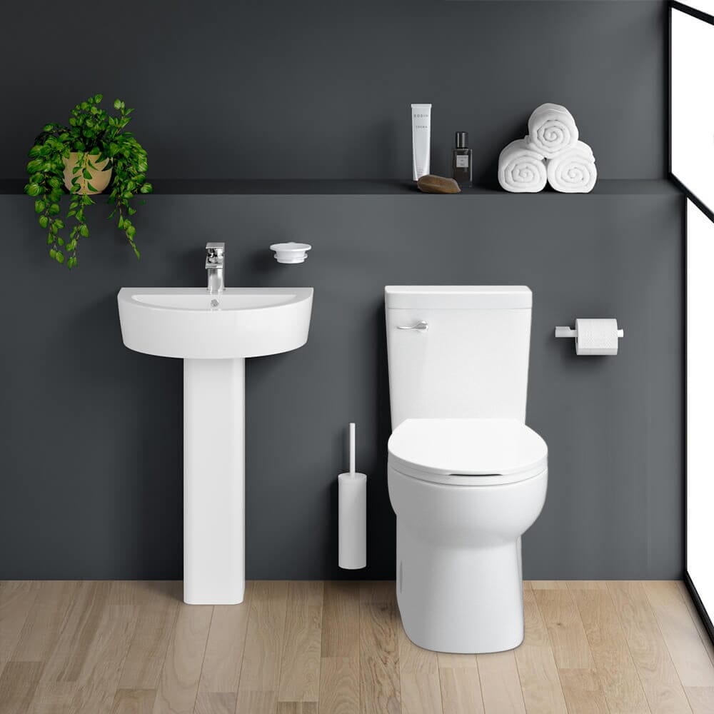 Siphon Jet Flush Toilet, Elongated Dual 1.1/1.28 GPF w/ Slow Close Seat  Comfort Height 16.5