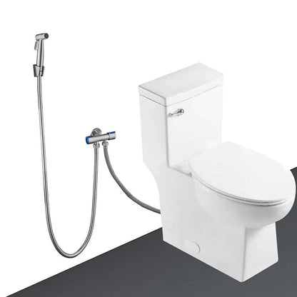 Giving Tree One-Piece Elongated Toilet Siphon Jet 1.28GPF Flushing with Bidet Sprayer