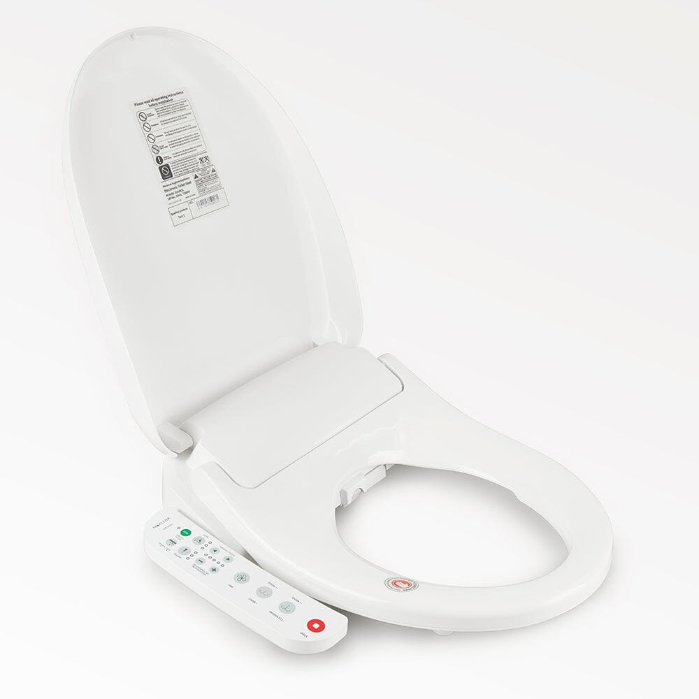 Bidet Seat for Elongated Toilets - Electronic Heated Toilet Seat with Warm Air Dryer and Temperature Controlled Wash Functions