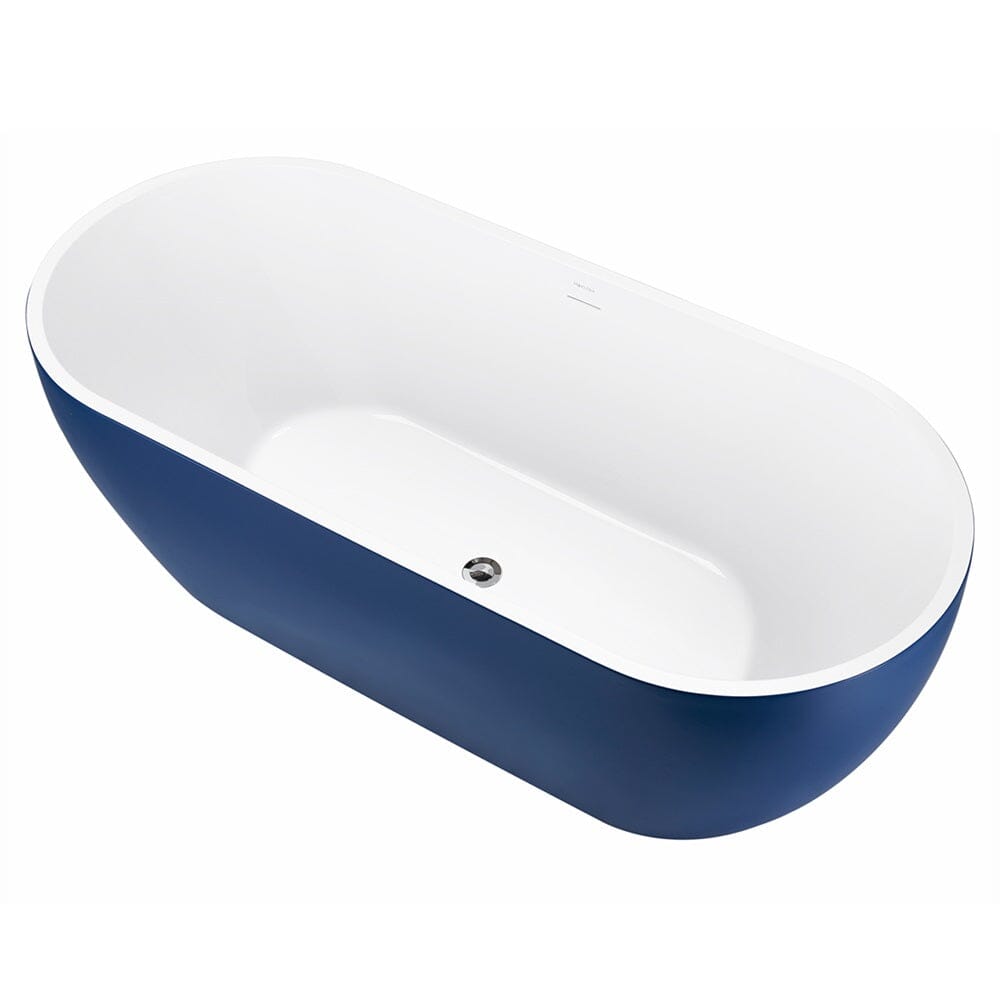 Giving Tree 59&quot; Oval Center Drain Soaking Freestanding Tub Acrylic