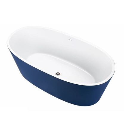 Giving Tree 63&quot; Acrylic Modern Bathtub Oval Shape Freestanding Soaking Tub