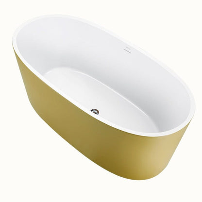 Giving Tree 63&quot; Acrylic Modern Bathtub Oval Shape Freestanding Soaking Tub