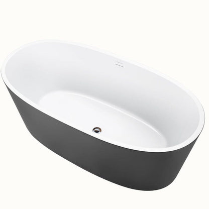 Giving Tree 63&quot; Acrylic Modern Bathtub Oval Shape Freestanding Soaking Tub