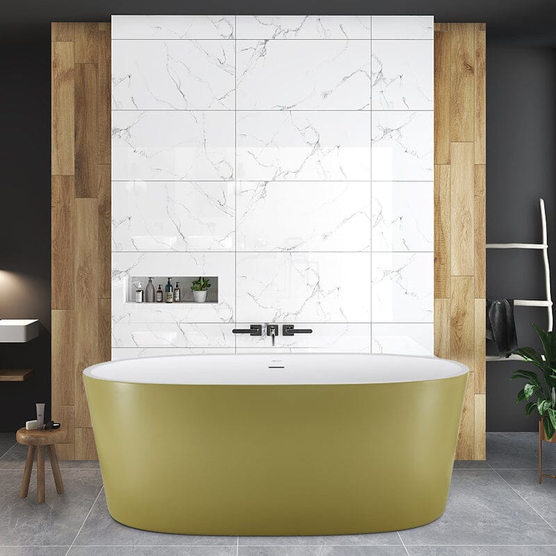 Giving Tree 59&quot; Acrylic Modern Bathtub Oval Shape Freestanding Soaking Tub