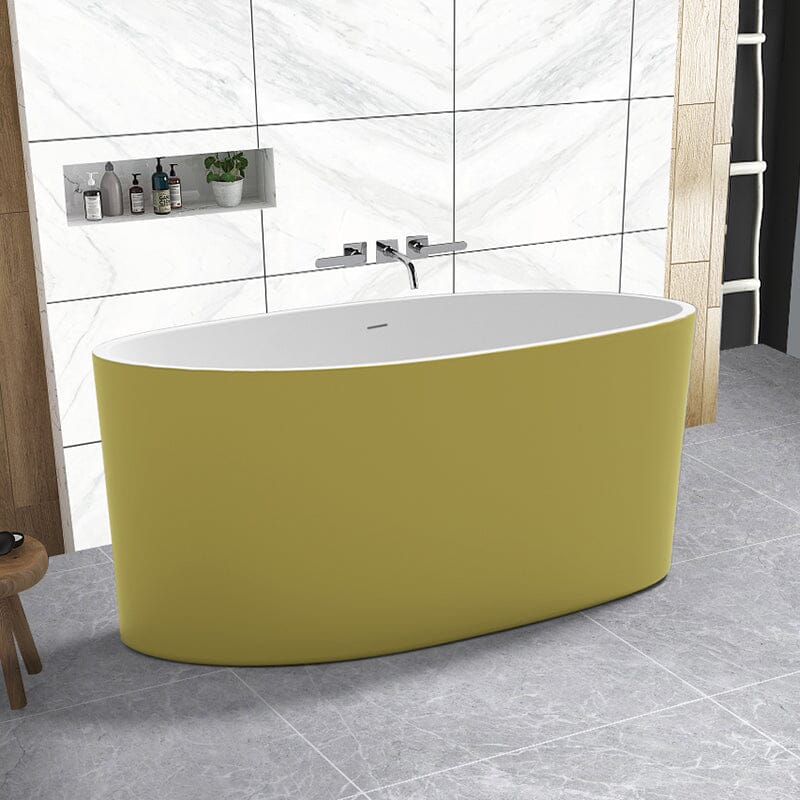 Giving Tree 59&quot; Acrylic Modern Bathtub Oval Shape Freestanding Soaking Tub