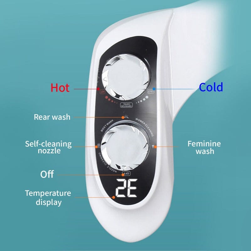 Giving Tree Non-Electric Bidet Toilet Attachment Self Cleaning Dual Nozzle Sprays Hot &amp; Cold Water