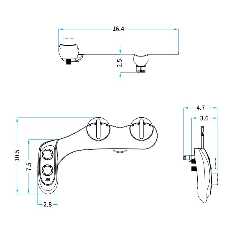 Giving Tree Non-Electric Bidet Toilet Attachment Self Cleaning Dual Nozzle Sprays Hot &amp; Cold Water