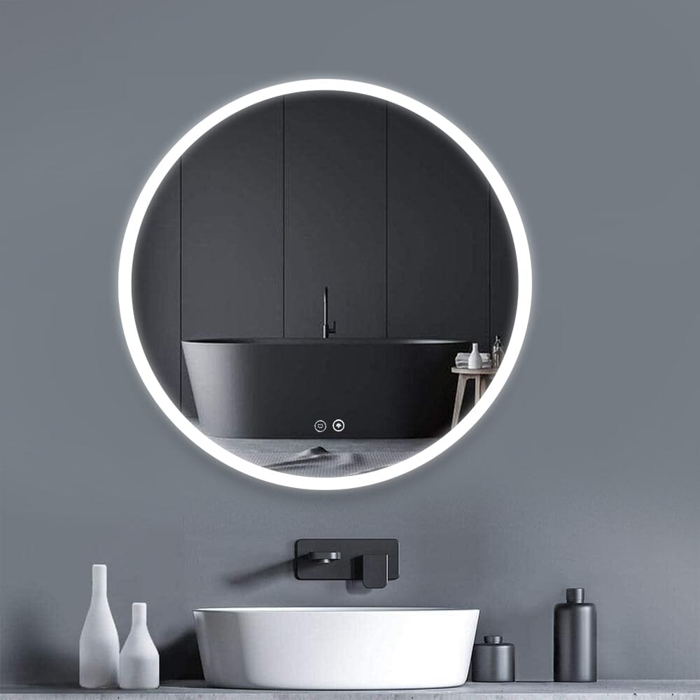 Giving Tree Round Frameless Bathroom Vanity Mirror with LED Light