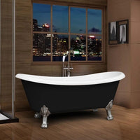 67" Rolled Rim Claw Foot Slipper Tub