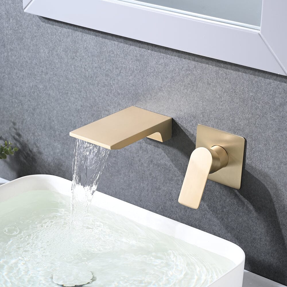 Modern Bathroom Wall Mount Waterfall Faucet for Sink or Bathtub