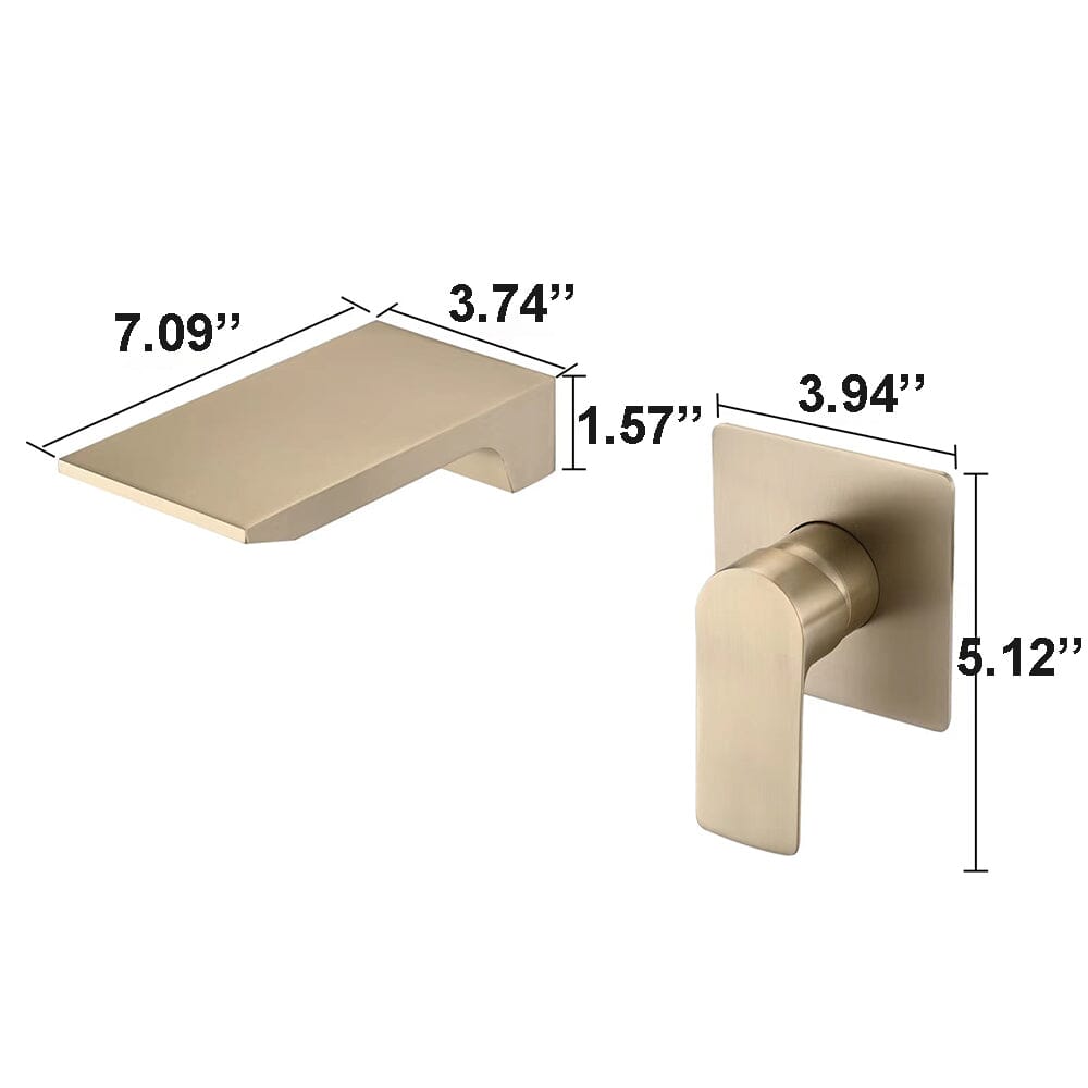Modern Bathroom Wall Mount Waterfall Faucet for Sink or Bathtub