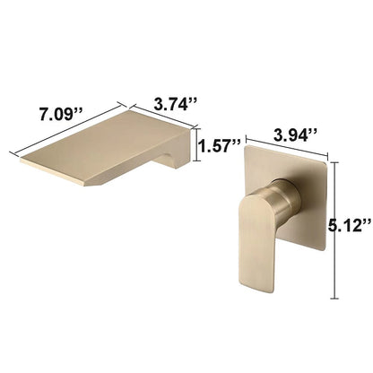 Modern Bathroom Wall Mount Waterfall Faucet for Sink or Bathtub