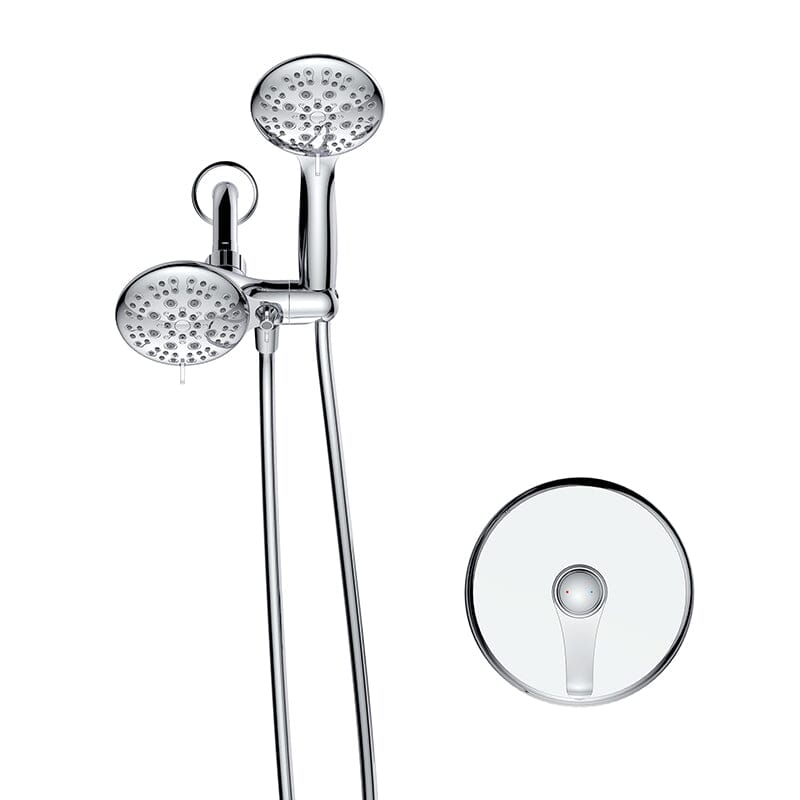 6 Spray Mode Dual Rain &amp; Handheld Shower Heads Combo with Hose