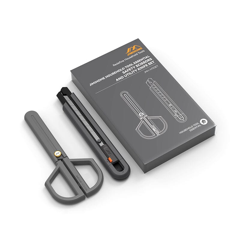 JIMIHOME Household Tool Safety Scissors and Adjustable Utility Knife Set