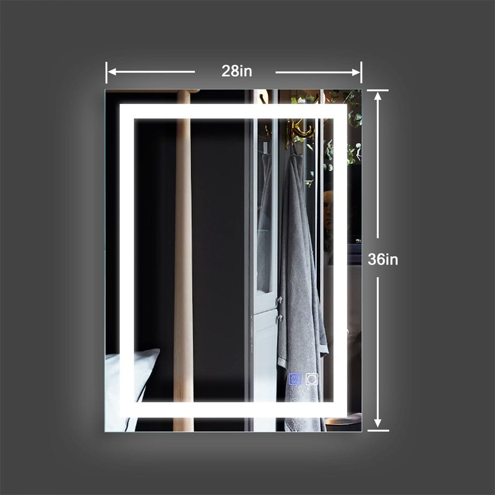 28 X 36 Inch LED Bathroom Mirror Makeup Wall Mirror Wall Mounted