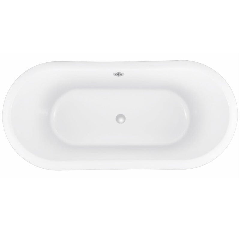 Interior detail of white 59-inch double-ended clawfoot tub