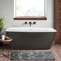 59'' Acrylic Flatbottom Tub Rectangular Center Drain Freestanding Soaking Bathtub