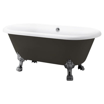 grey Double Ended Clawfoot tub Acrylic