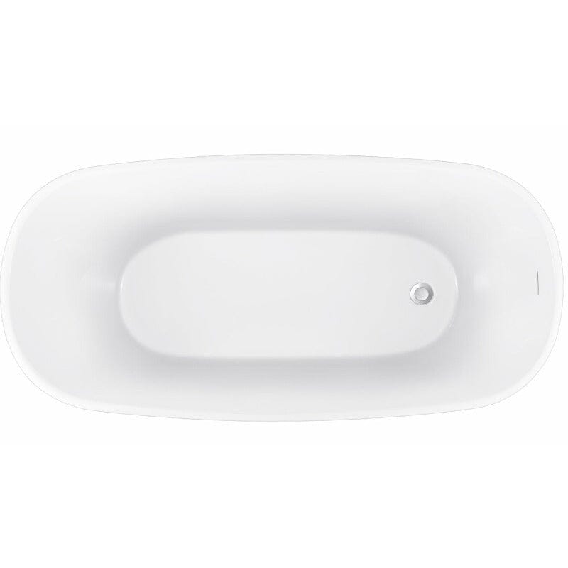 Silky-touch 59-inch acrylic single slipper bathtub interior
