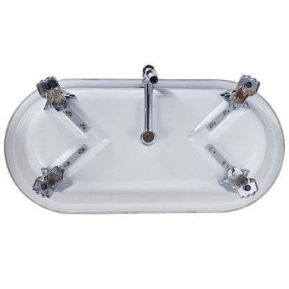 White 59&quot; Double Ended Clawfoot Tub Bottom Detail