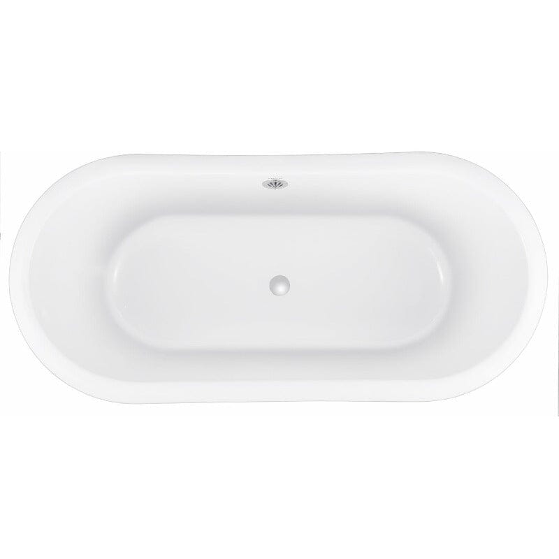 Detail of soaking area in 59-inch double-ended clawfoot tub