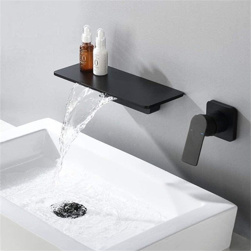 Giving Tree Wall Mounted Waterfall Bathroom Sink Faucet Single Handle with Valve