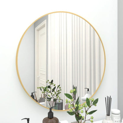 Giving Tree 28&quot; Large Round Gold Border Wall Mirror for Make Up Vanity