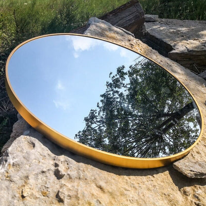24&quot; Round Gold Border Wall Mirror for Make Up Vanity