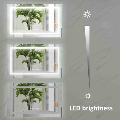 40 x 24 Inch LED Bathroom Mirror with Night Light Anti Fog Dimmable Wall Mounted
