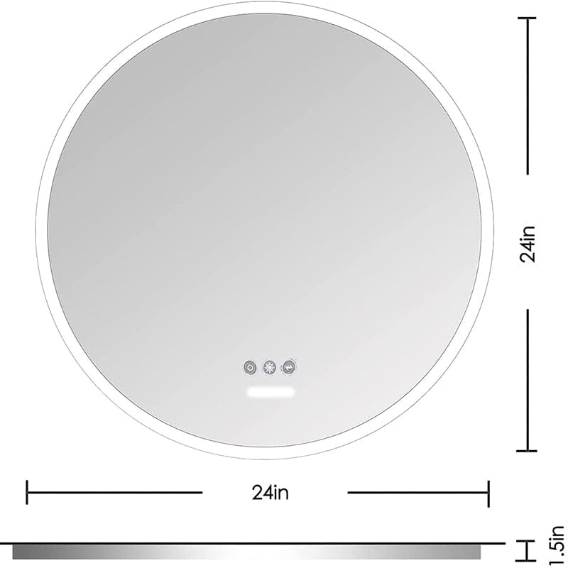 Acrylic LED Round Anti-fog Make Up Mirror For Bathroom or Bedroom
