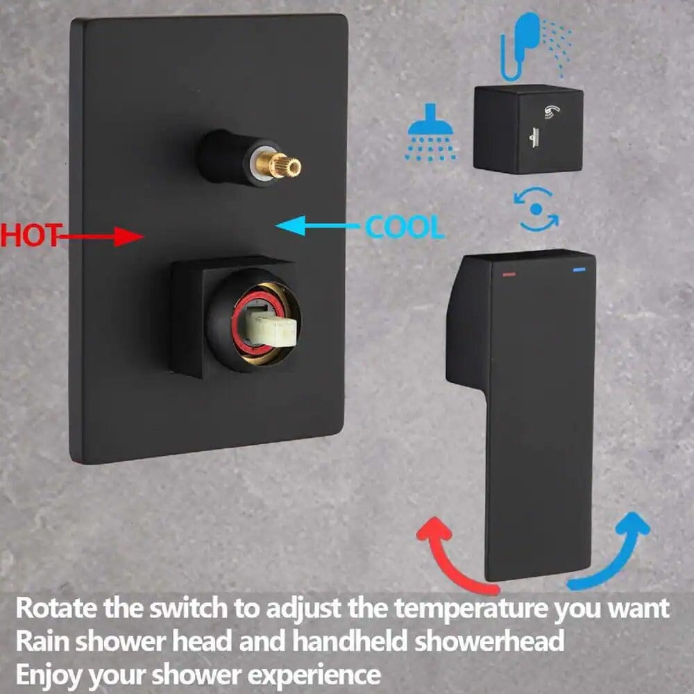 2-Spray Patterns with 1.8 GPM 16 in. Rainfall Shower Head Ceiling Mount Dual Shower Heads